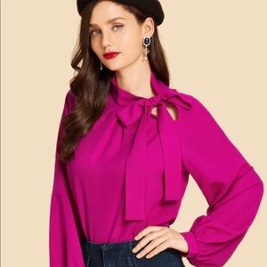 Tie Neck Plain Top